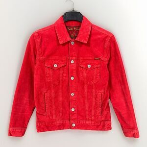 Lucky Brand Women M Corduroy Trucker Jacket Red Shailyn Rose Boho Western Coat
